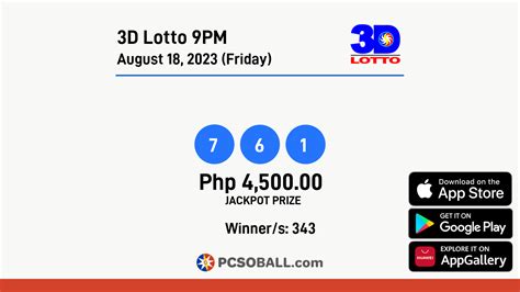 3D Lotto 9PM June 16, 2023 (Friday) Result .